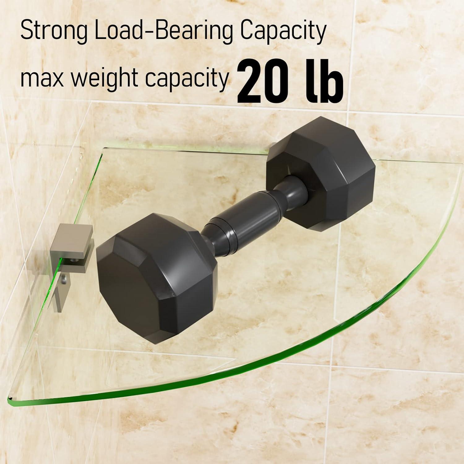 GeekDigg Glass Shelf Shower Caddie, 2-Pack Clear