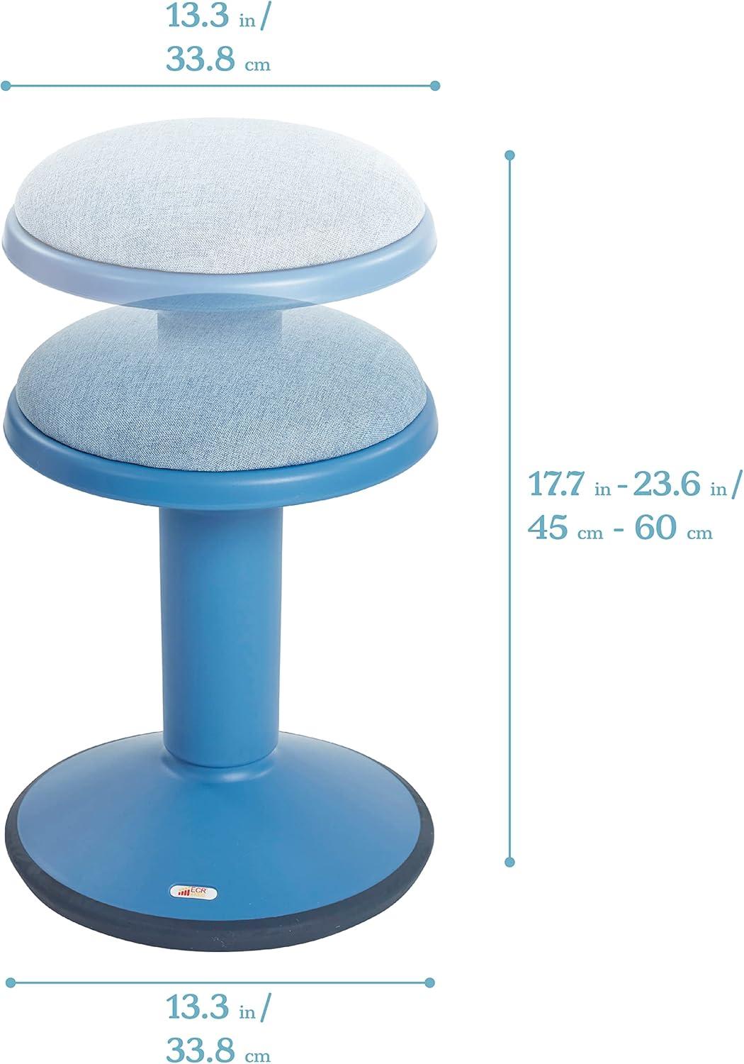 ECR4Kids Sitwell Wobble Stool with Cushion, Adjustable Height, Active Seating