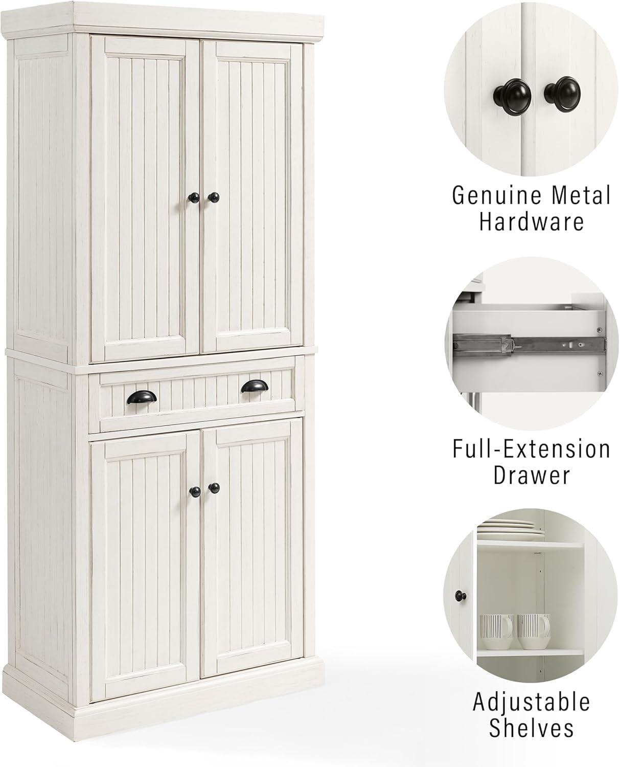 Seaside Kitchen Pantry - Distressed White