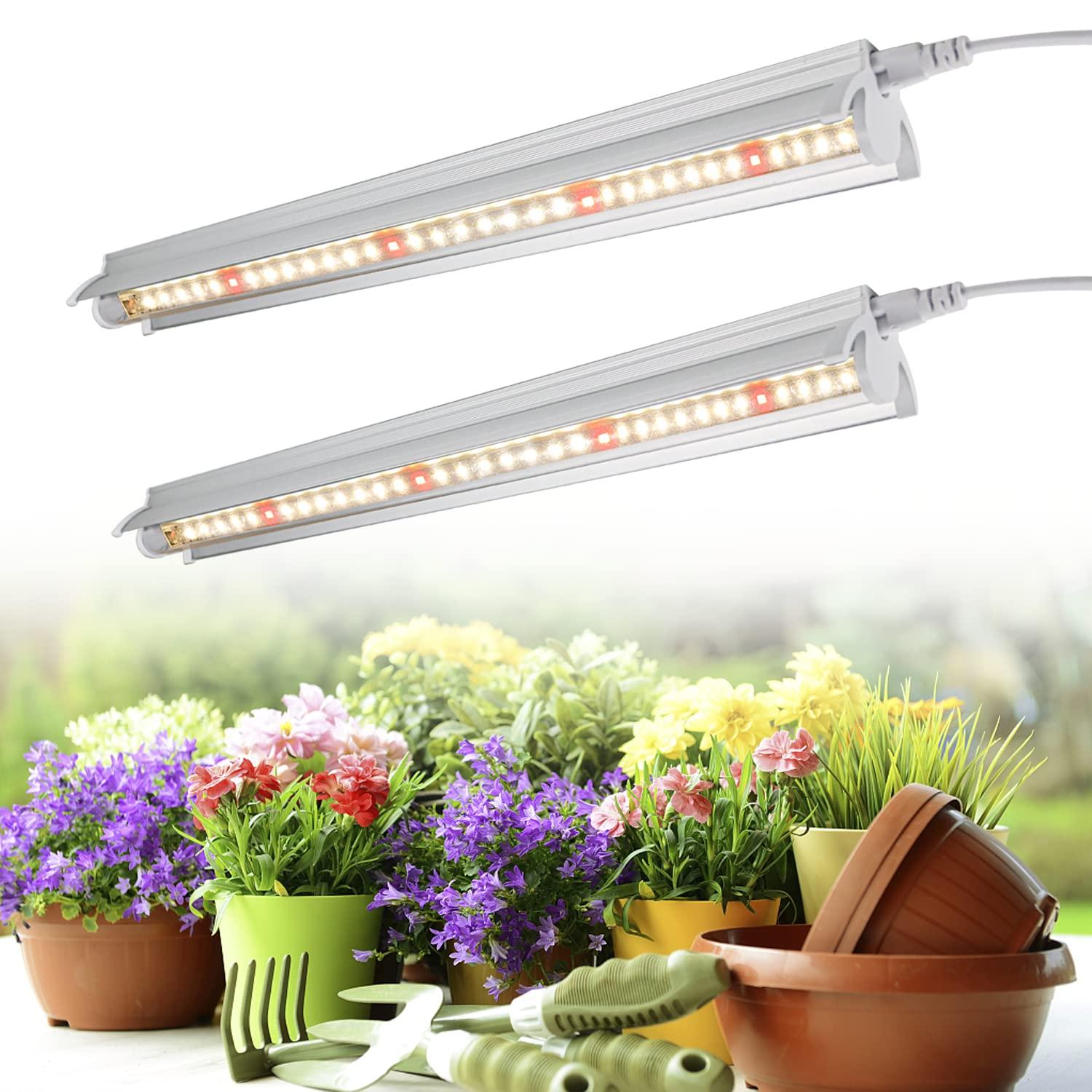 Juhefa LED Plant Grow Light Strips 3500K Full Spectrum White Plant Lamp 40W 90 LEDs / 5 Dimmable Levels for Indoor Plants Grow Hydroponics Succulent