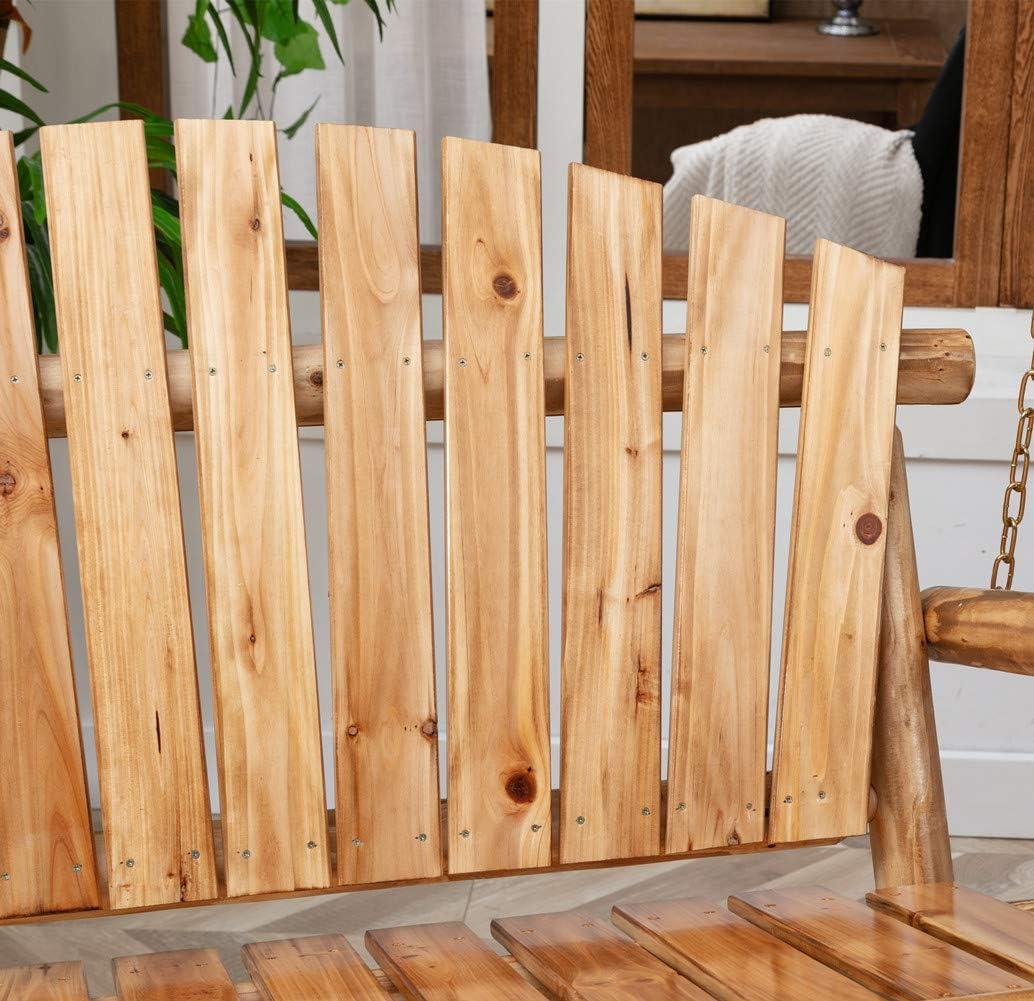 Anraja 4 Foot 2 Seat Porch Swing Hanging Wood, Unfinished