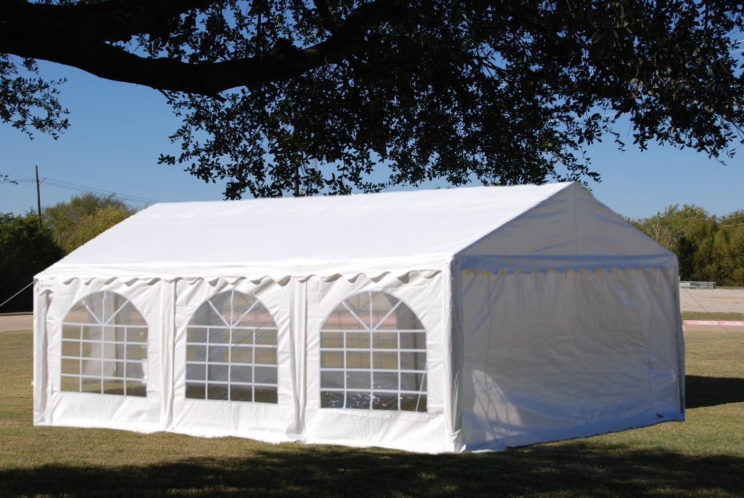 26'x13' PE White Tent - Heavy Duty Party Wedding Tent Canopy Carport - By DELTA Canopies