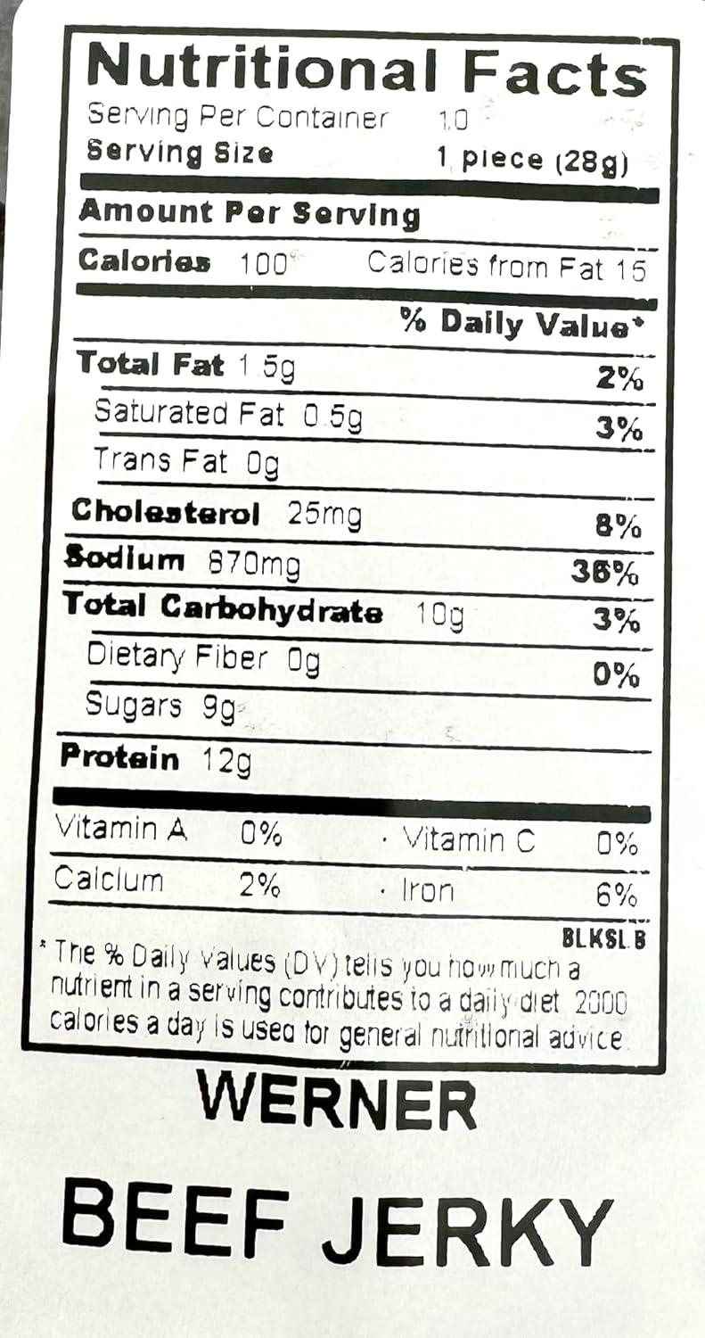 Werner Beef Jerky Slab 10 Count – Giant Jerky Slab, Jerky Sheets Thinly Sliced Beef Jerky Bulk Pack (Teriyaki)