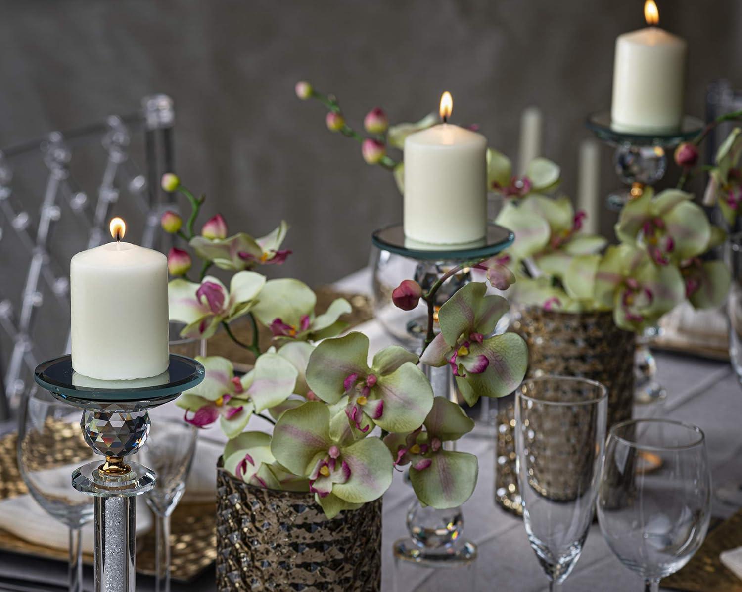 BOLSIUS Ivory Pillar Candles 2.3 X 3" Set Of 12 - Unscented Long 16 HOUR Slow Burning Dripless Smokeless Pillar Candles for Wedding Spa Home Party Decor - Bulk Small Ivory Pillar Candles