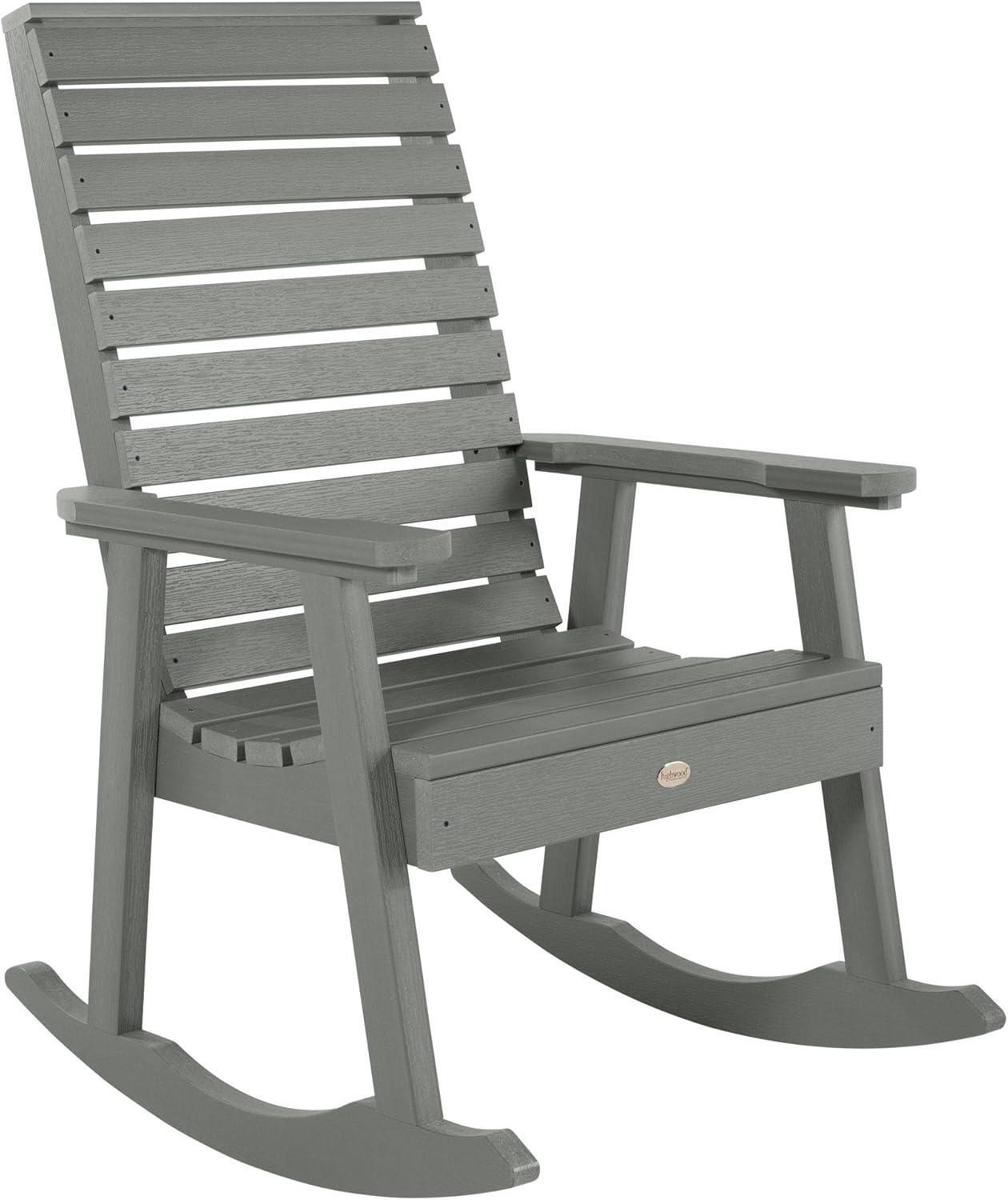 Weatherly Coastal Teak Recycled Plastic Outdoor Rocking Chair