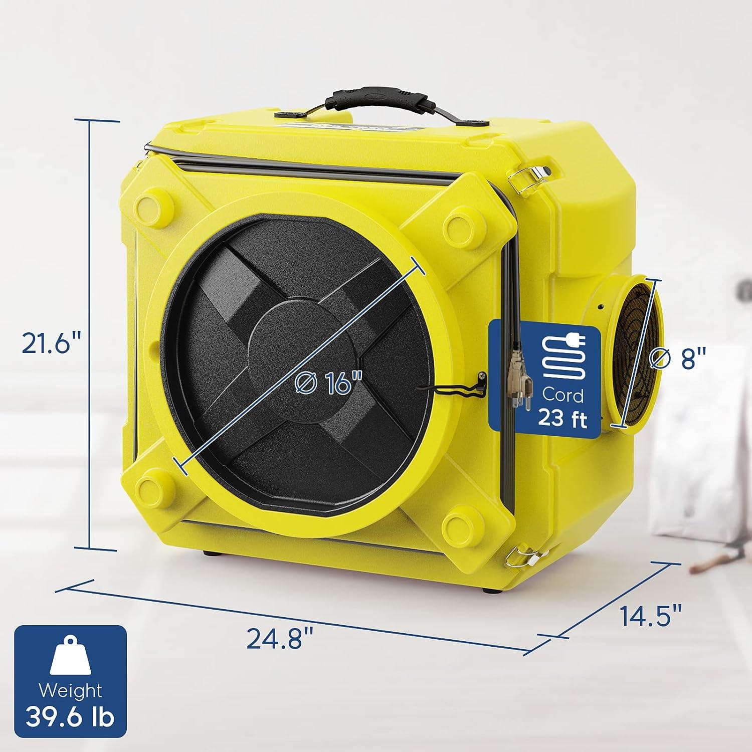 Yellow HEPA 3-Stage Industrial Air Scrubber