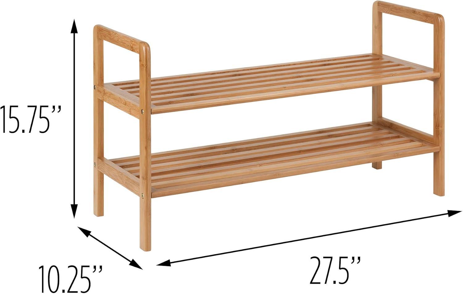 Honey-Can-Do 2-Tier Bamboo 8-Pair Shoe Rack, Natural