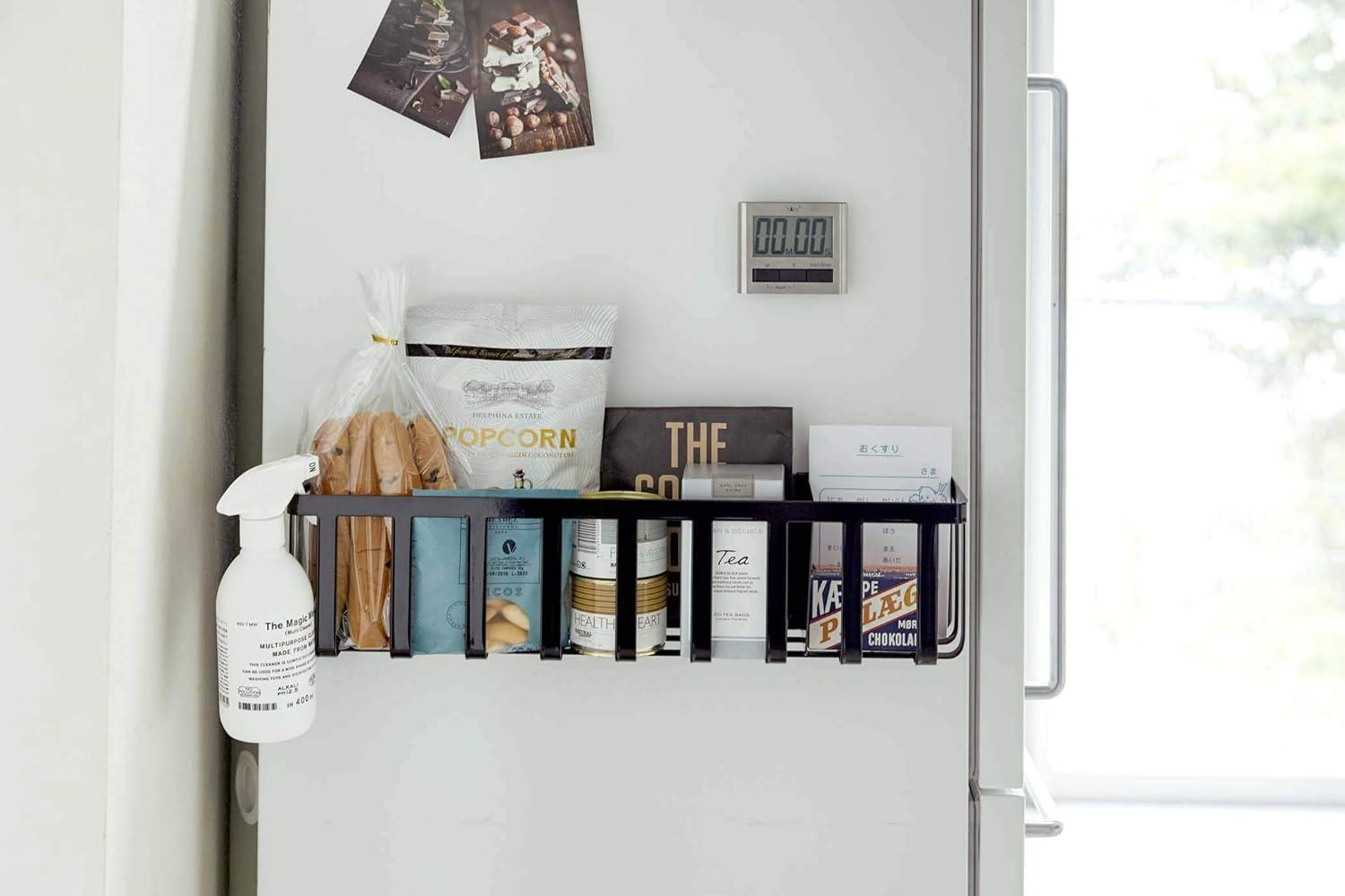 Yamazaki Home Yamazaki Home Magnet Kitchen Storage Basket - Utensil Wall Organizer, Steel, Sliding Divider