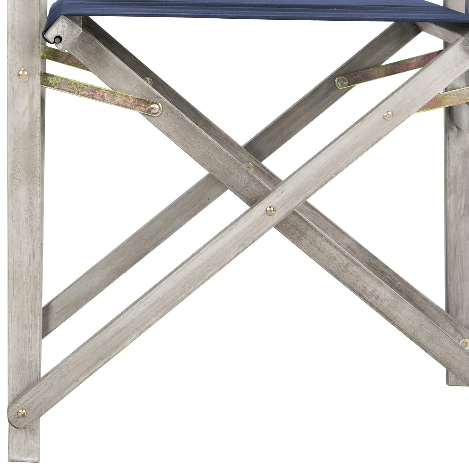 Laguna Director Chair Indoor/Outdoor (Set Of 2) - PAT7004 - Grey/Navy - Safavieh