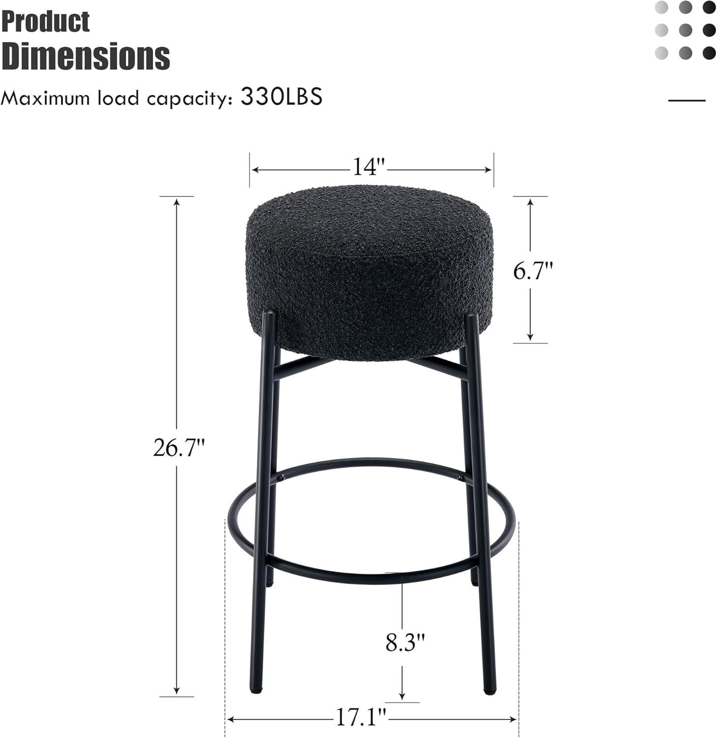 Swivel 26.7'' Boucle Counter Stool