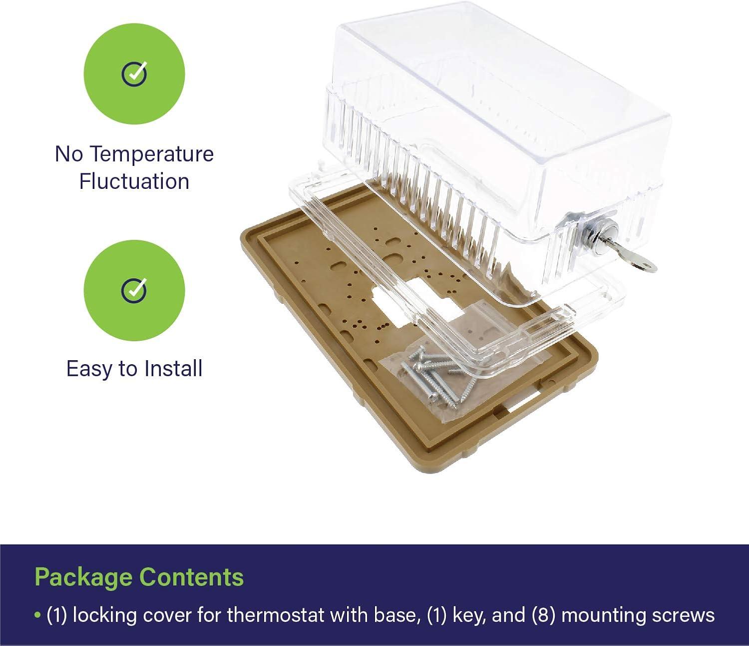 BISupply AC Thermostat Cover with Lock M 1pk - Wall AC Panel Lock Box with Key