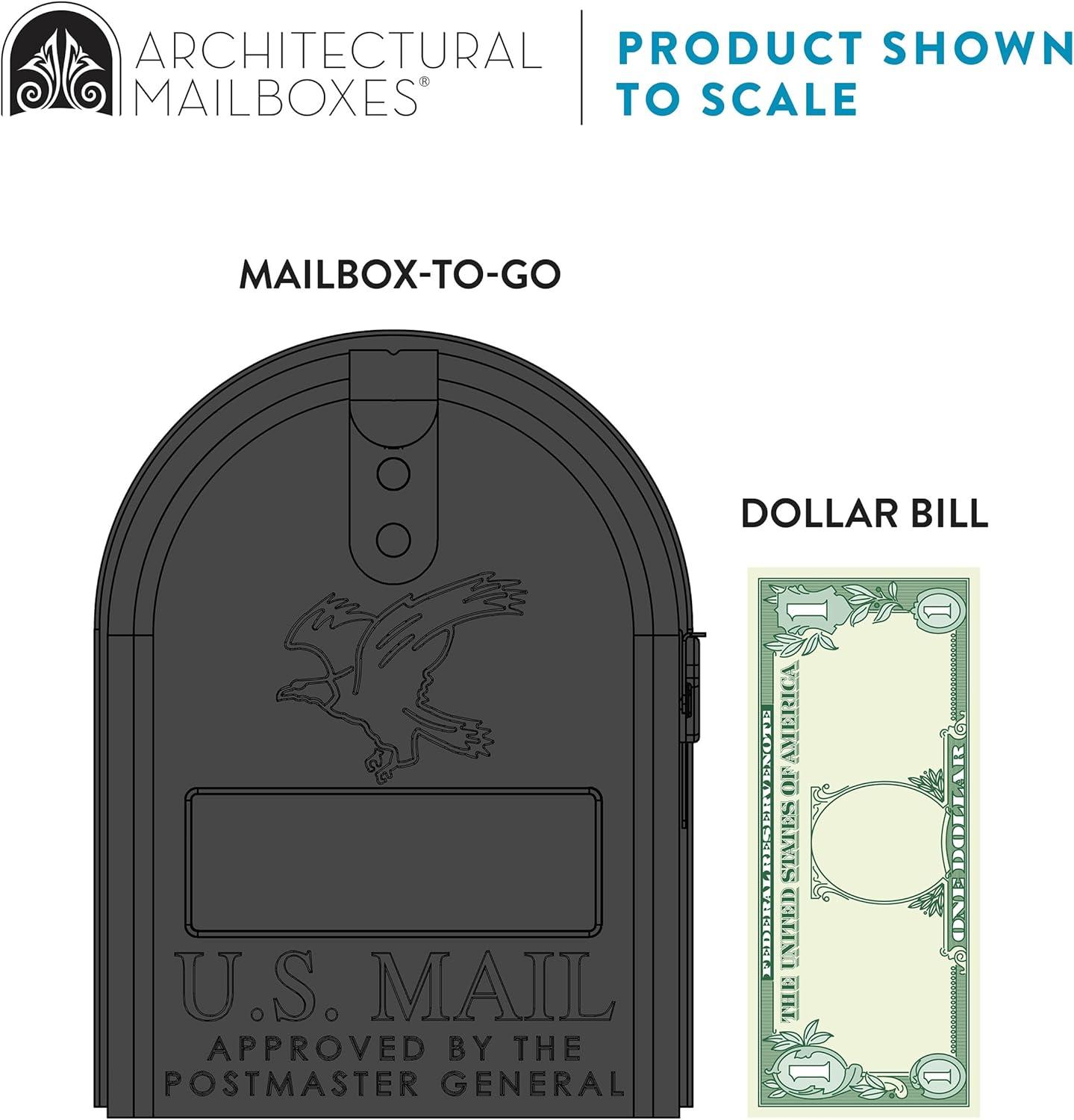 Mailbox-To-Go Classic Galvanized Steel Post Mount Mailbox, Black