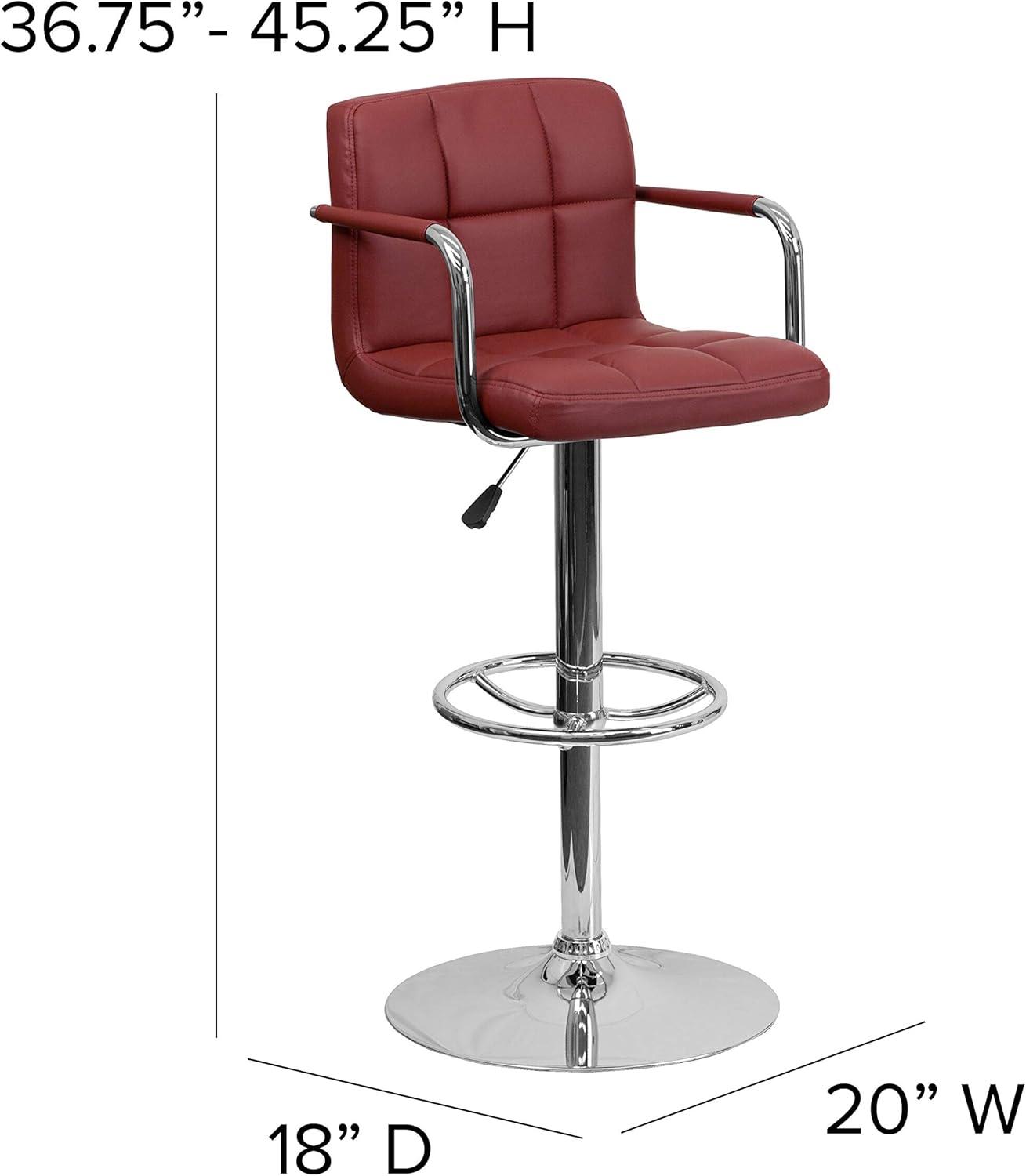 Adjustable Bar Stools - Counter Height Barstools with Back and Armrest