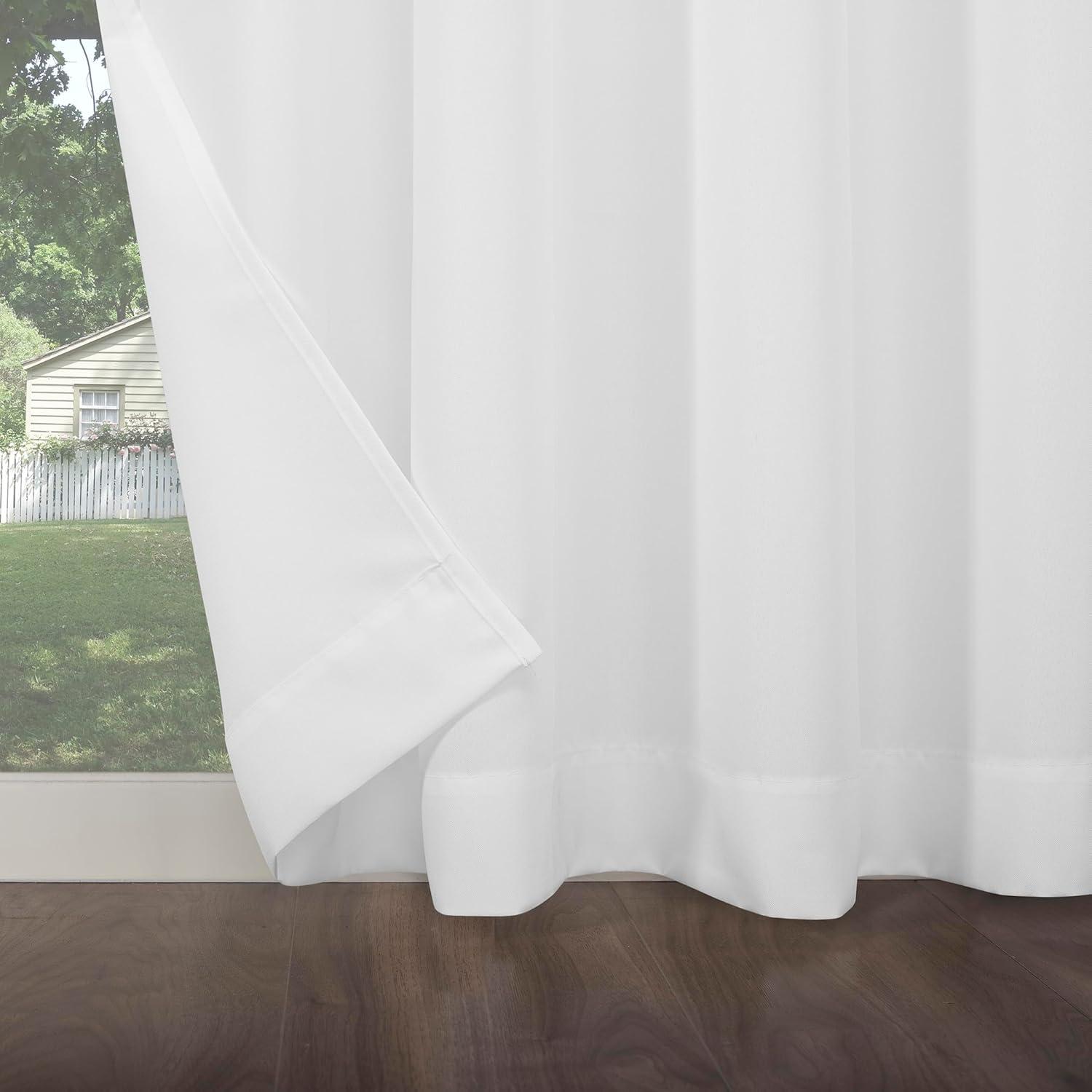 54"x84" Sun Zero Room Darkening Sailor UV Protectant Grommet Indoor/Outdoor Curtain Panel White: Patio Door Curtains