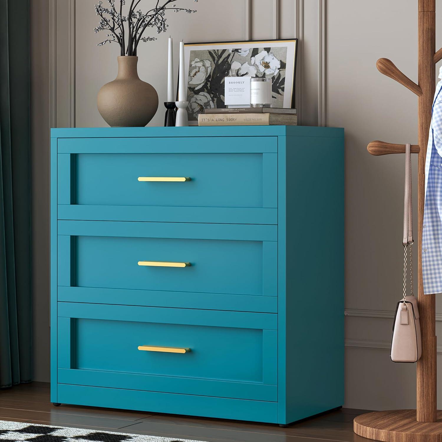 Mercer41 Metal 3 Drawer Dresser For Bedroom