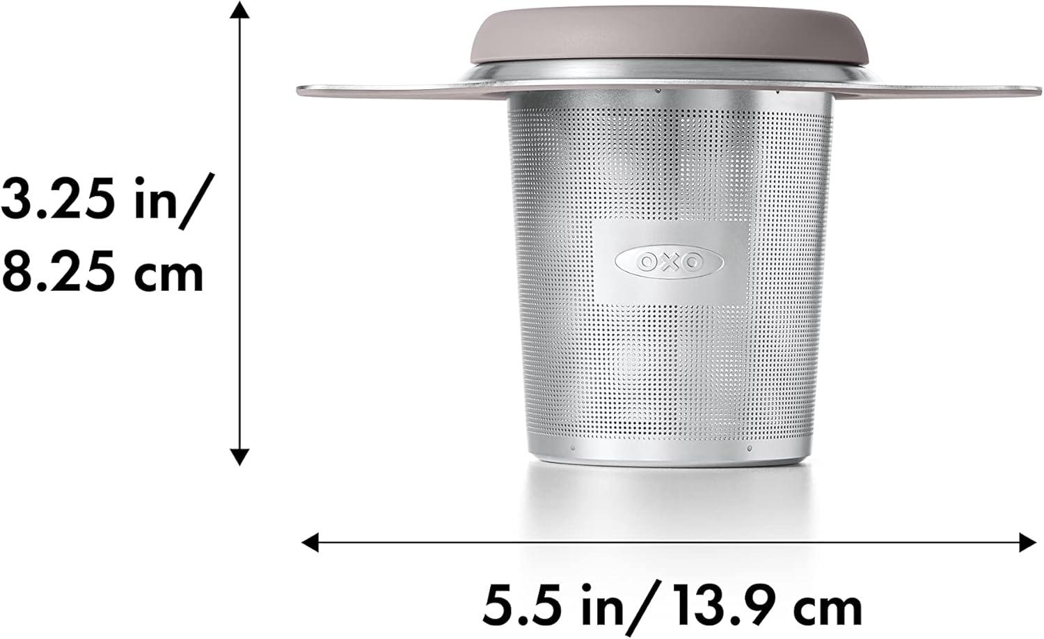 OXO Stainless Steel Tea Infuser Basket with Silicone Lid