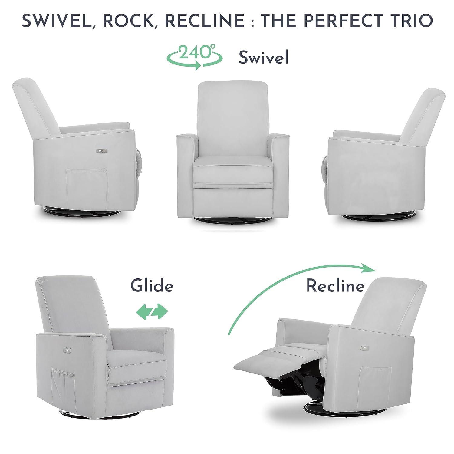 Evolur Upholstered Swivel Reclining Glider