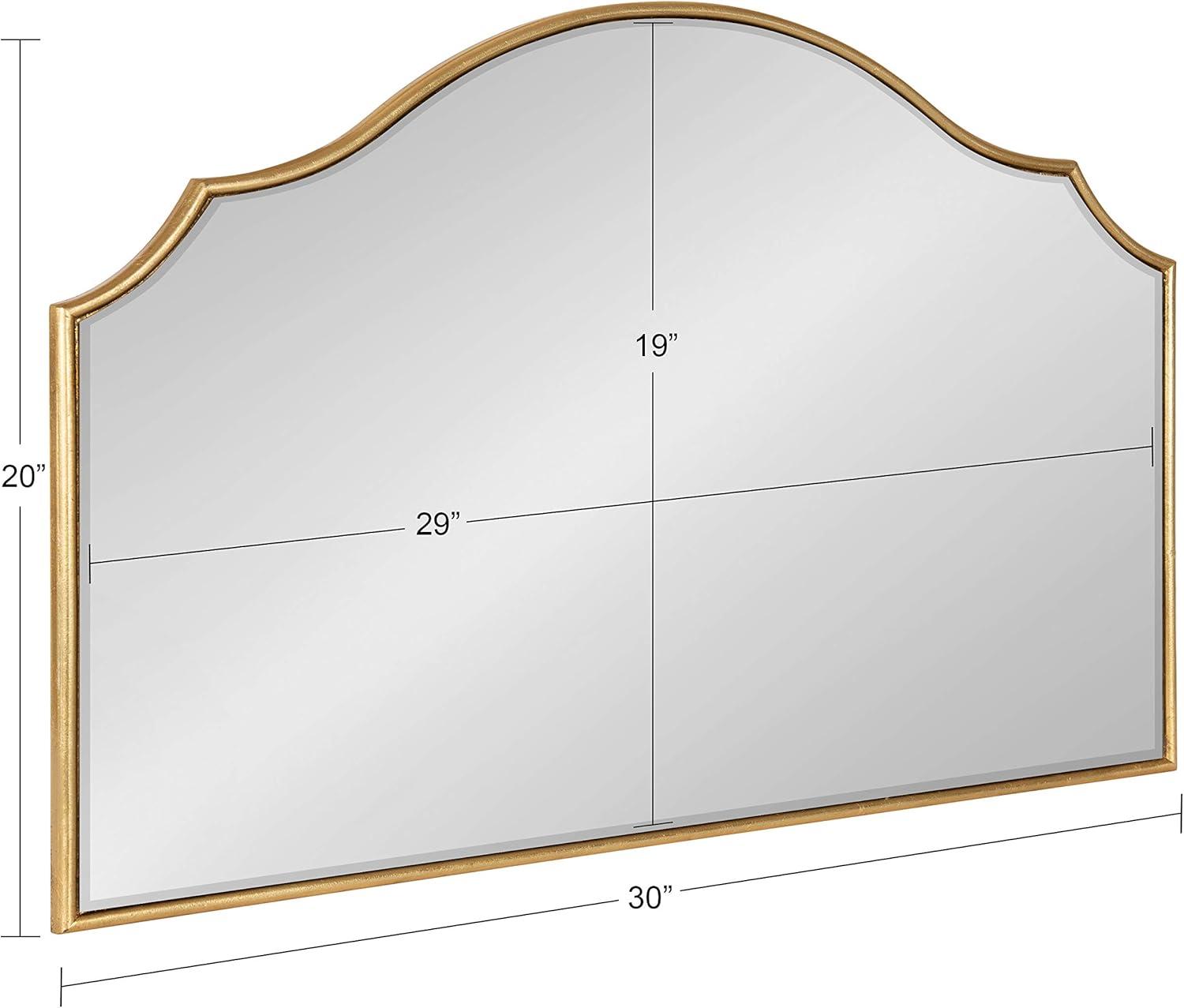 Kate and Laurel Leanna Glam Horizontal Wall Mirror, 20 x 30, Gold, Sophisticated Large Mirror for Wall