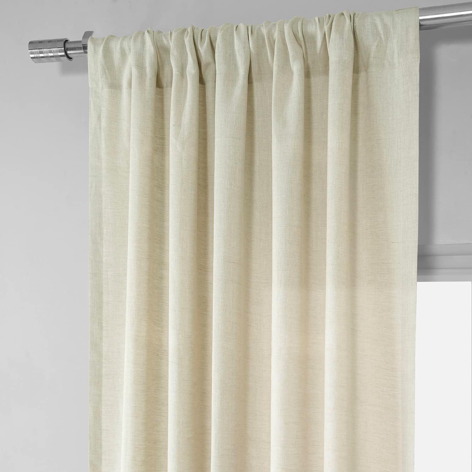 Exclusive Fabrics  Signature French Linen Sheer Curtain (1 Panel) 50 X 96 - Birch