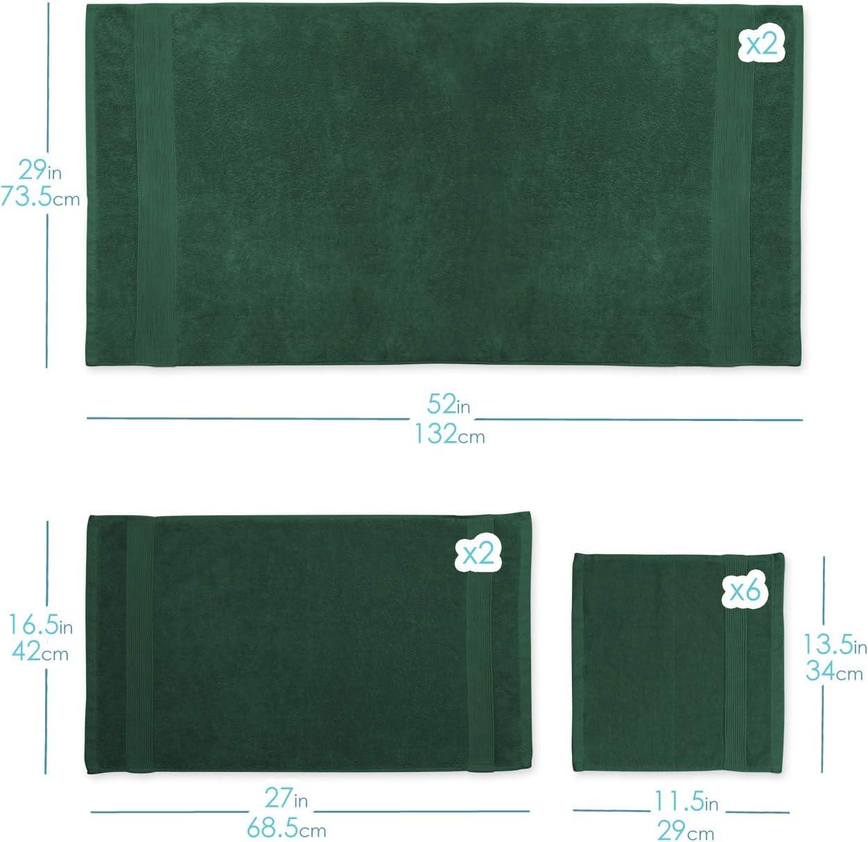 Hearth & Harbor Bath Towels for Bathroom, Ultra Soft & Highly Absorbent 6 Piece Bath Towel Set - Hunter Green