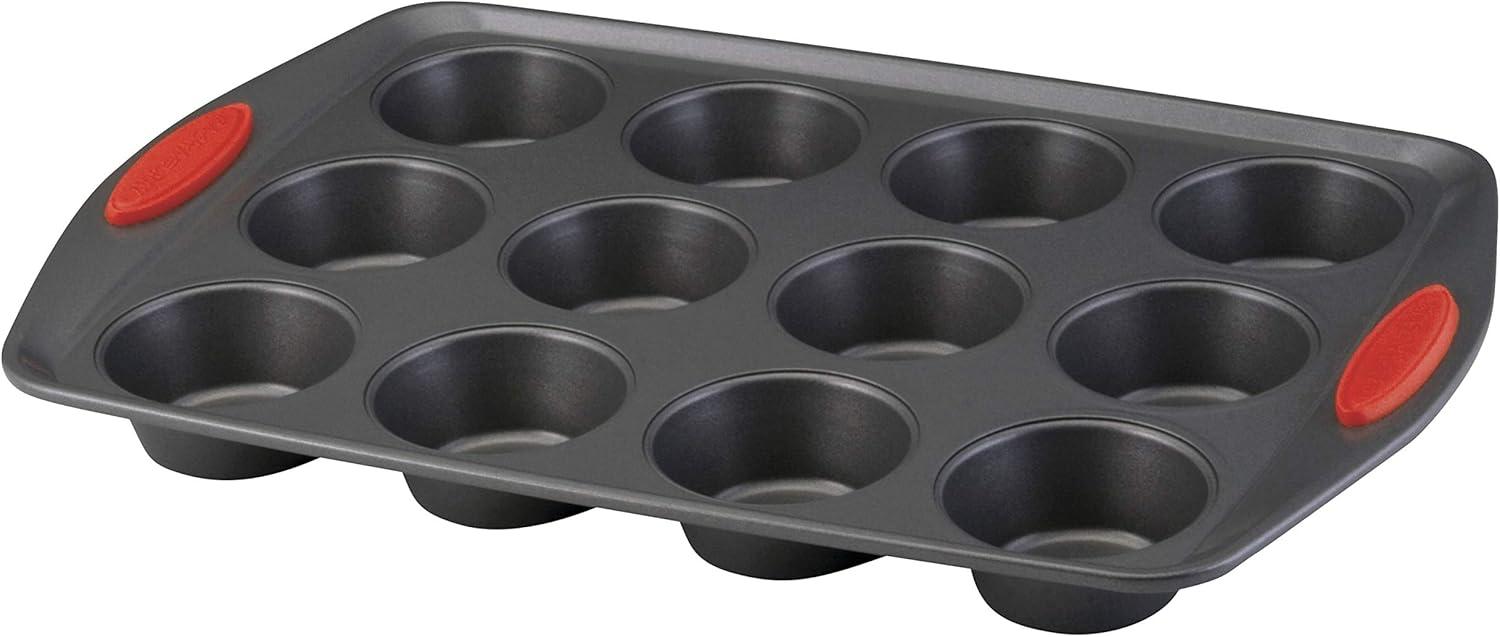 Gray Non-Stick 12-Cup Oven Safe Muffin Pan