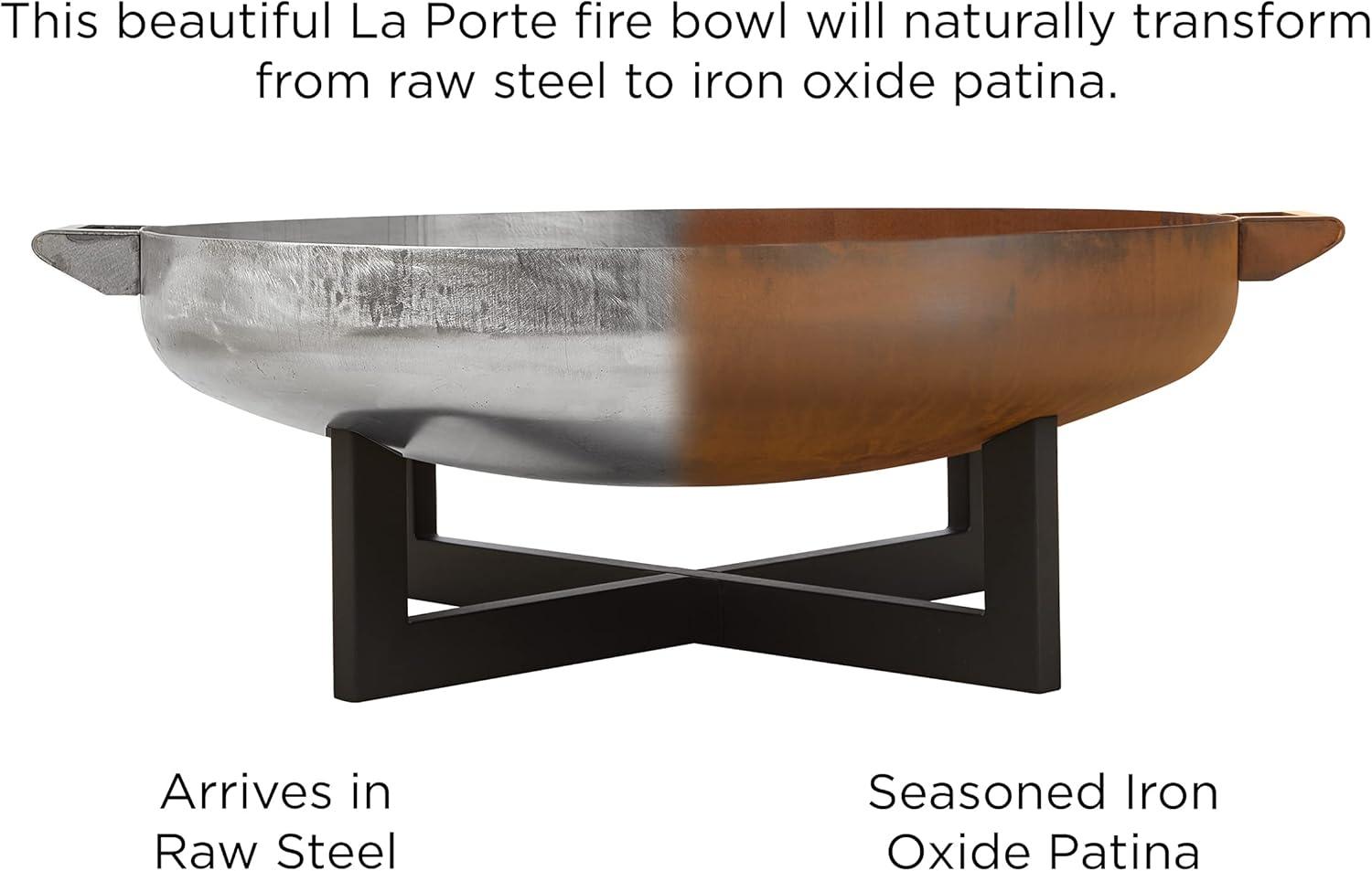 Real Flame La Porte 37" Round Wood Burning Steel Fire Pit in Rust Brown