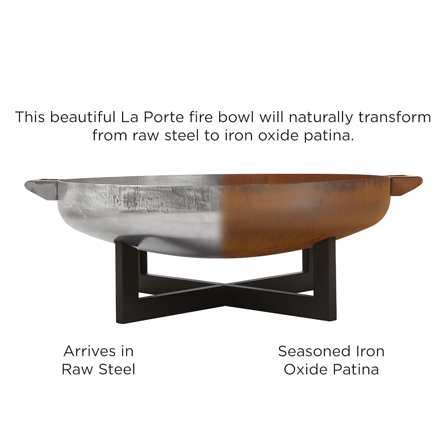 La Porte 21" H x 36.8" W Steel Wood Burning Outdoor Fire Pit with Lid