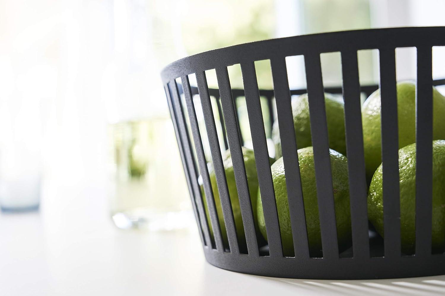 Tall Black Steel Minimalist Fruit Basket