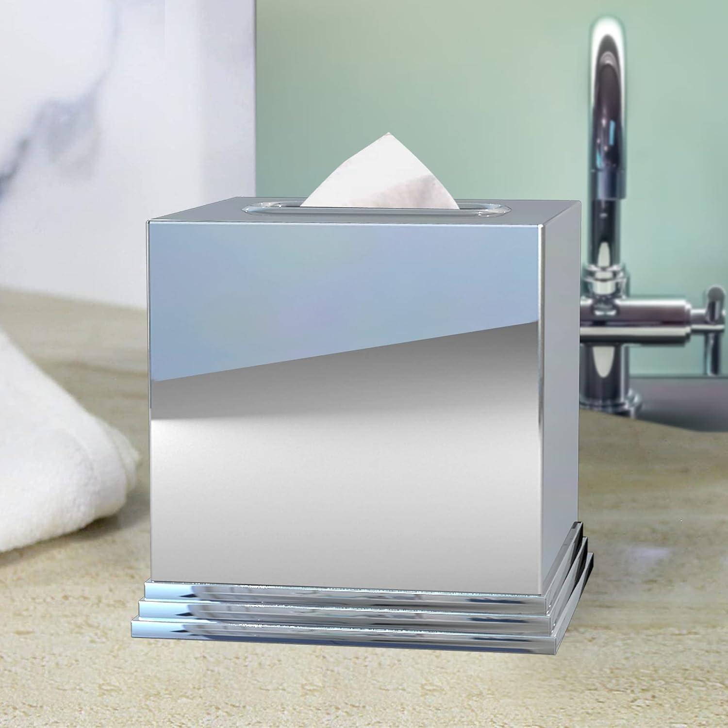Timeless Stainless Steel Boutique Tissue Box Cover - Nu Steel