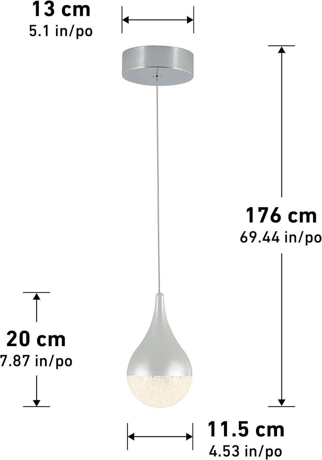 Mini Brushed Nickel Glass LED Pendant Light