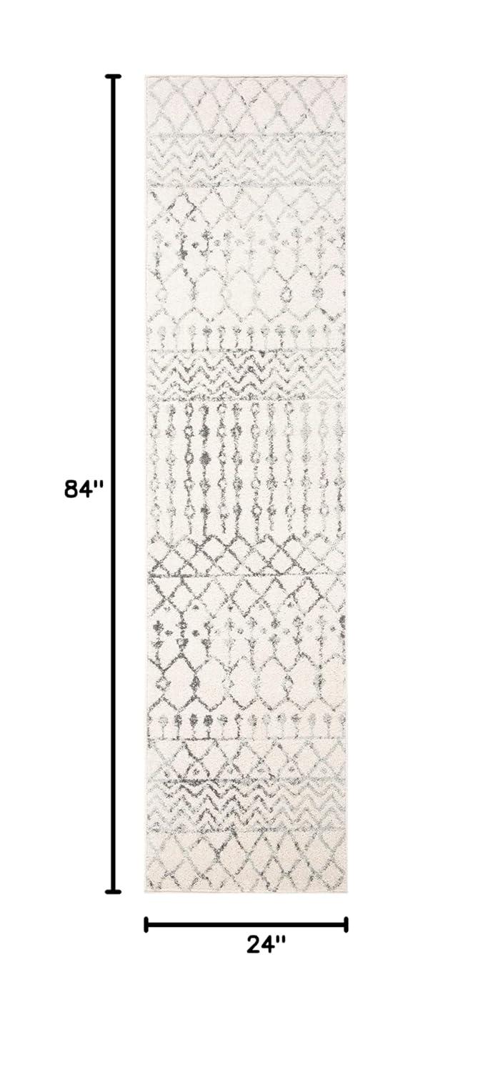 Tulum TUL270 Power Loomed Runner Rug - Ivory/Grey - 2'x7' - Safavieh.