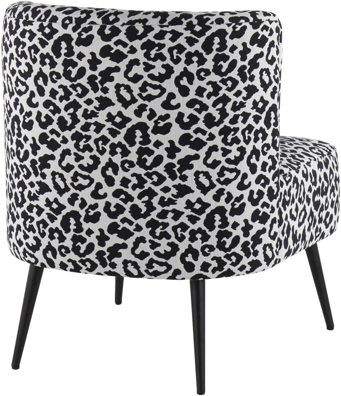 Fran Contemporary Leopard Fabric Slipper Chair - LumiSource