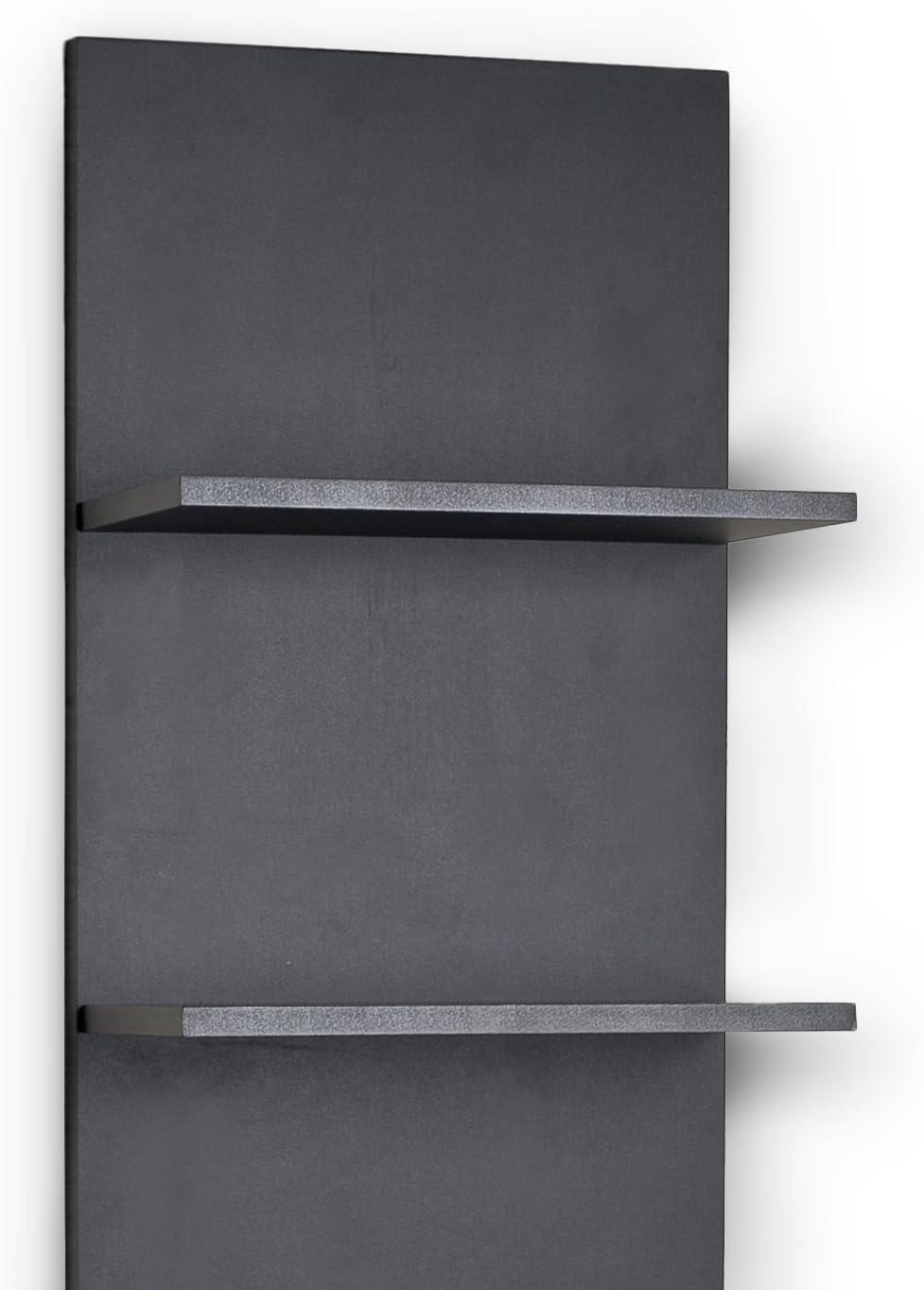 Danya B. 47" x 11.7" Wide Vertical Column Wall Shelf Black: Laminated MDF, 5-Tier Storage, Spot Clean