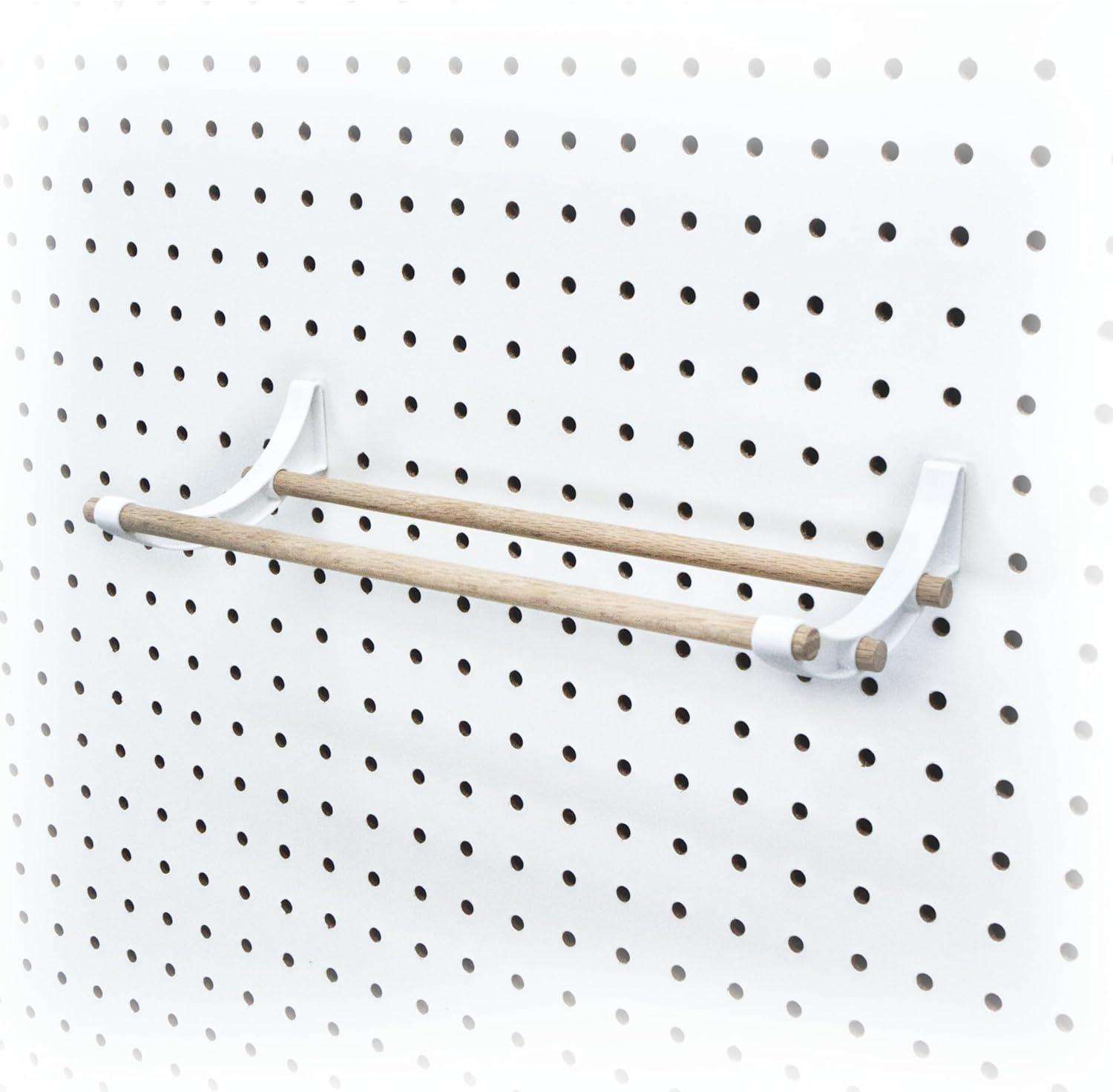 Peggy Pegboard Work Station Organizer – Hooks & Dowels for Tape, Ribbon, Wire, Crafts, Wine Rack White 1PK