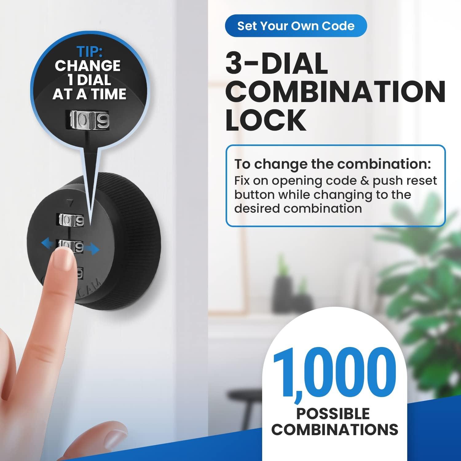 Black Zinc Keyless Combination Cam Lock for Cabinets and Drawers