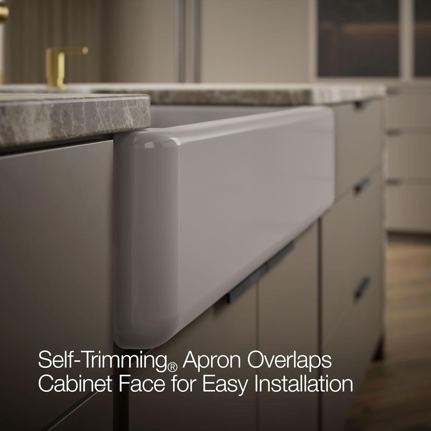 Whitehaven® 33" x 22" Self-Trimming Under-Mount Single-Bowl Kitchen Sink with Tall Apron