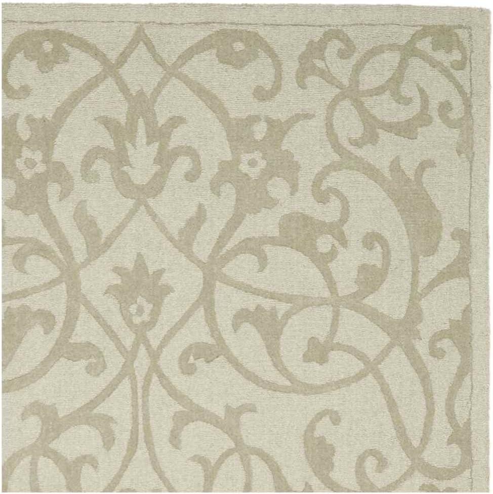 Sage Green Hand-Tufted Wool Rectangular Area Rug