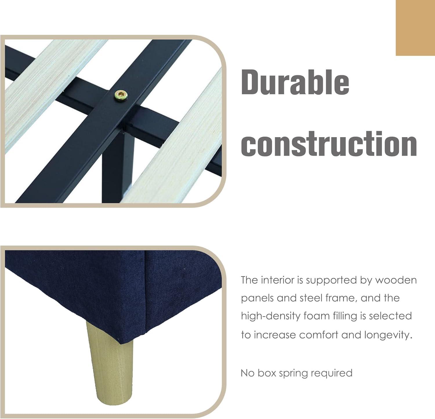 Eriksay Low Profile Upholstered Platform Bed with Winback Headboard