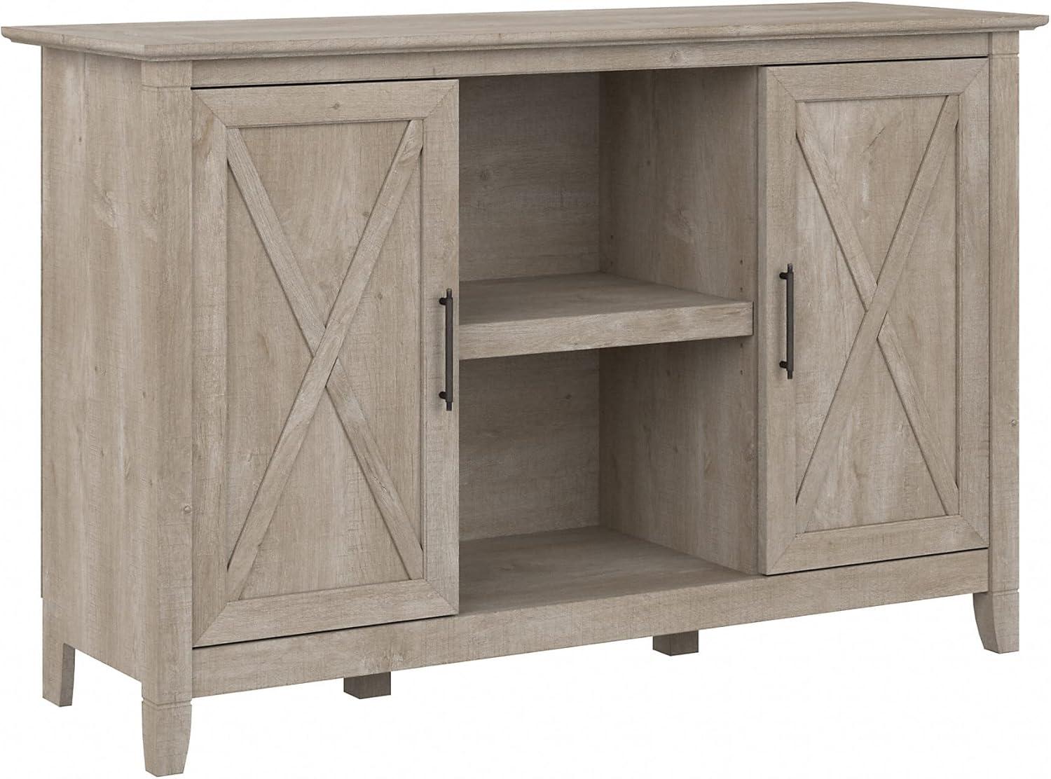 Key West Accent Cabinet with Doors in Washed Gray - Engineered Wood