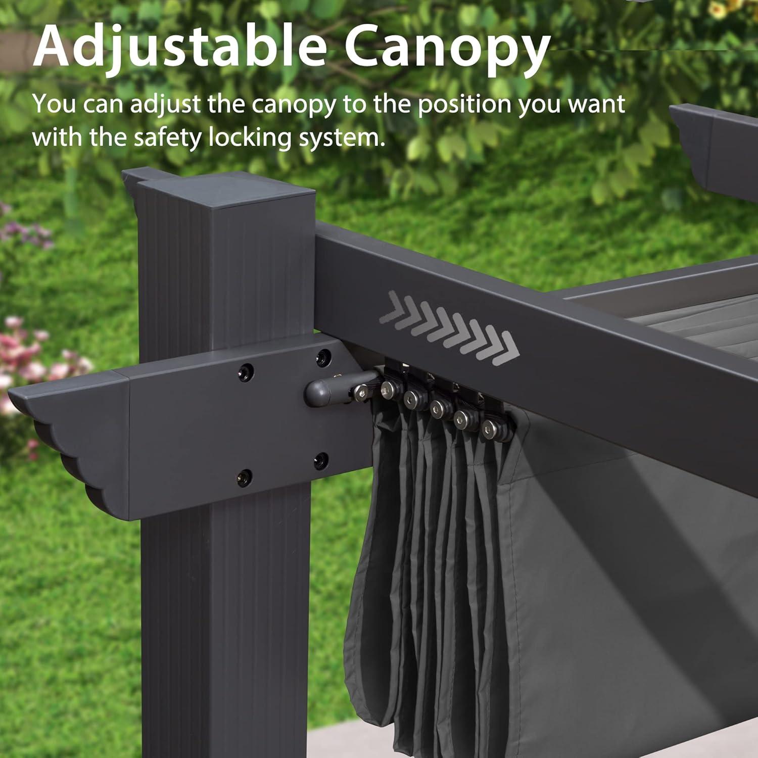 Purple Leaf Aluminum Pergola with Canopy