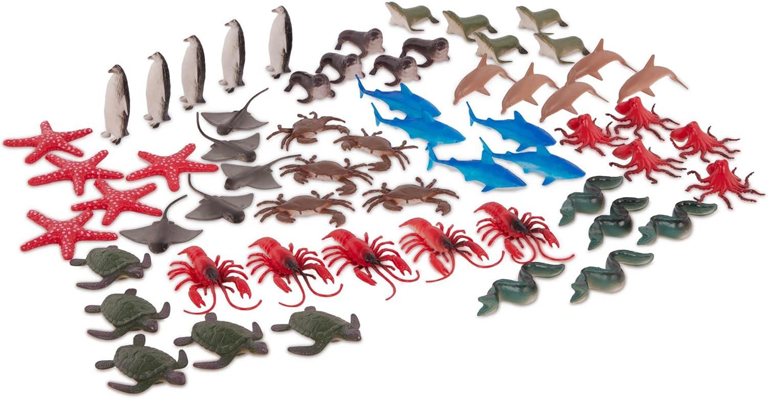 Terra 60-Piece Plastic Ocean Animal Figurine Set