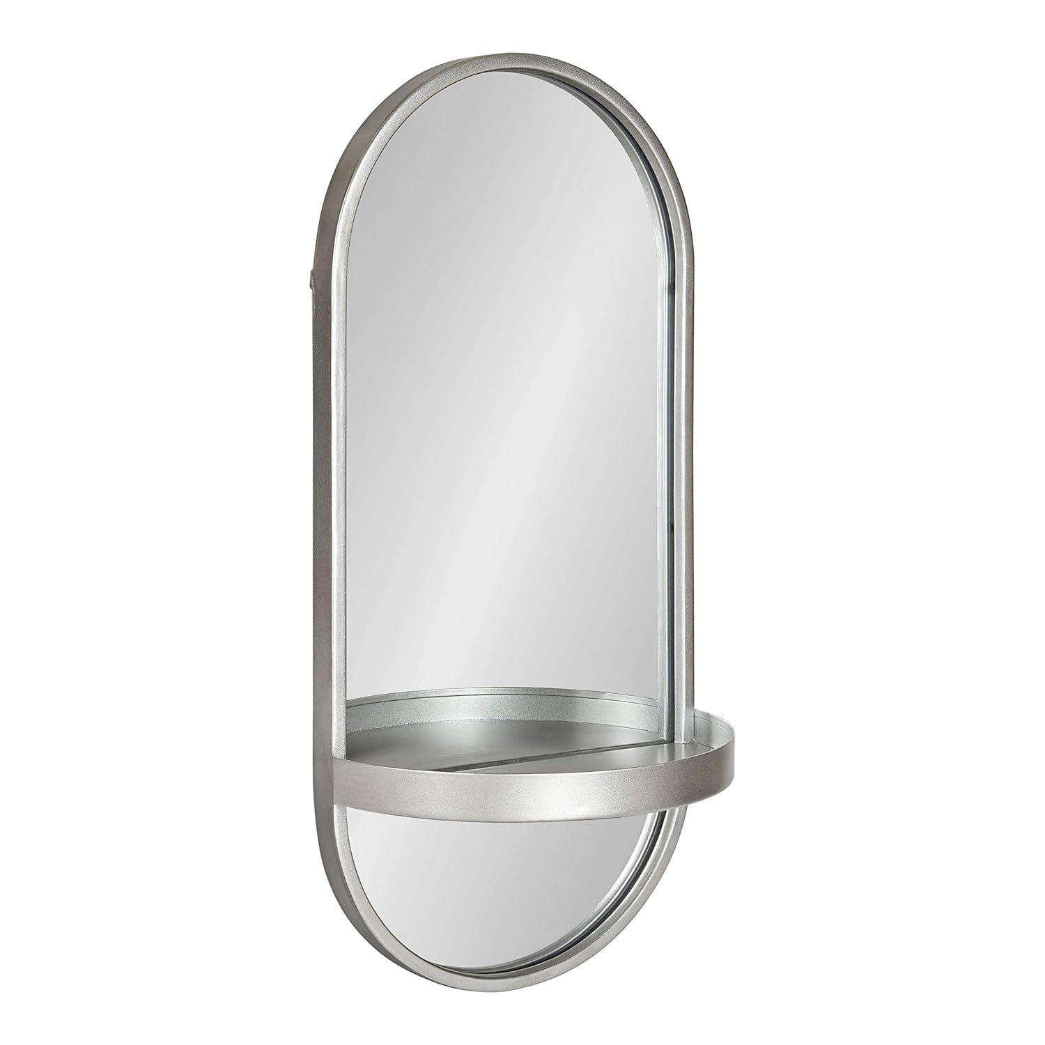 Lumi Metal Flat Mirror with Shelves