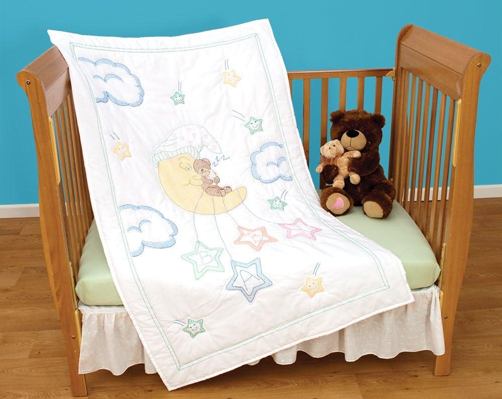 Jack Dempsey Crib Quilt Top Bear On The Moon