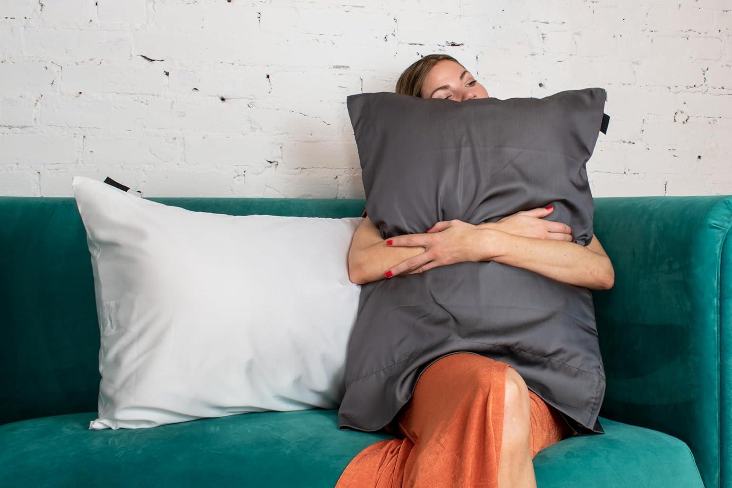 Discover Night LLC NIGHT Silk Washable Pillowcase - Luxury Mulberry Silk Pillow Covers for Skin and Hair Silver - King