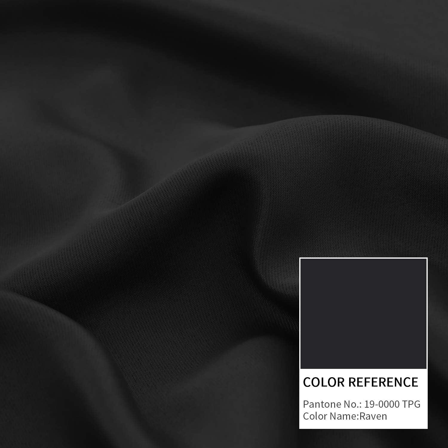 Coodeto Short Blackout Curtains Black, Set of 2, W52 x L63 - Blackout Curtains for Kitchen and Kids Bedroom