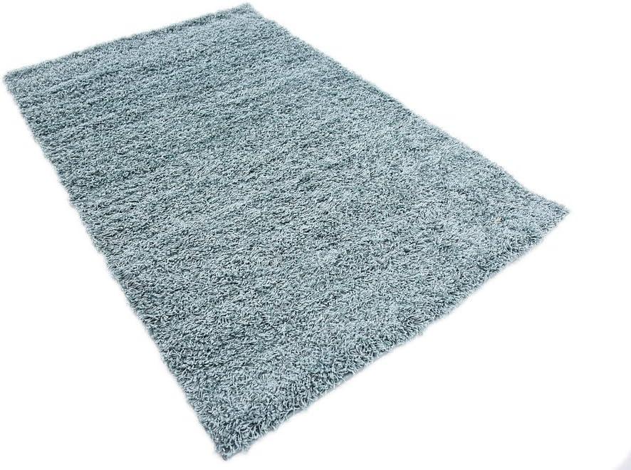 Unique Loom 4' 1 x 6' 1 Solid Shag Light Slate Blue Area Rug