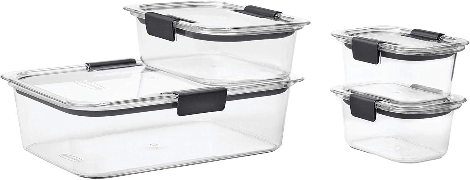 Silver BPA-Free Leak-Proof Plastic Food Storage Containers Set