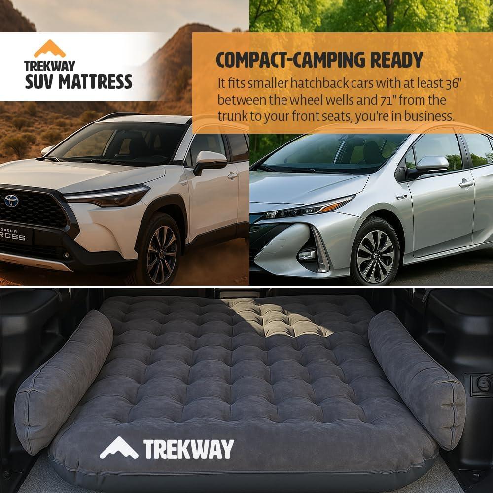 Offroading Gear SUV/Van Inflatable Air Mattress w/Side Chambers - Car Camping Bed - for 4Runner, Outback, Forester, Cherokee, RAV4, Blow Up Inflatable. from Trekway