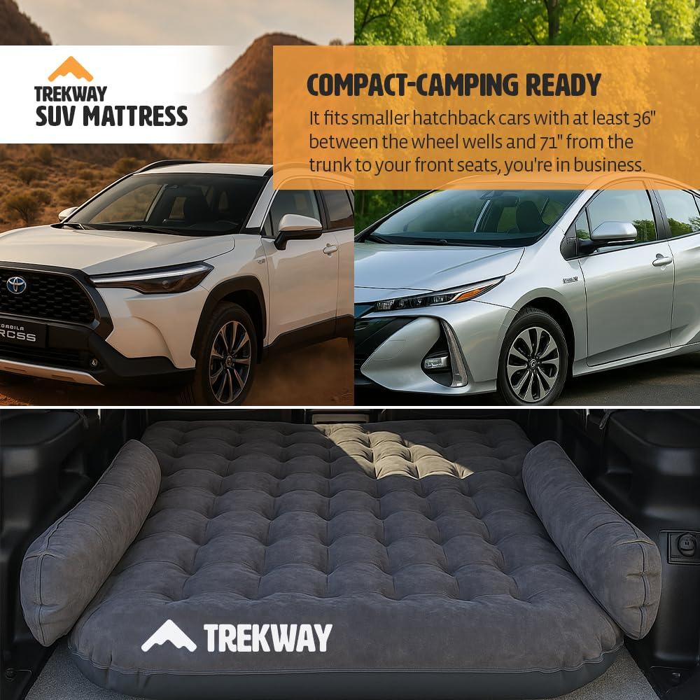 Offroading Gear SUV/Van Inflatable Air Mattress w/Side Chambers - Car Camping Bed - for 4Runner, Outback, Forester, Cherokee, RAV4, Blow Up Inflatable. from Trekway