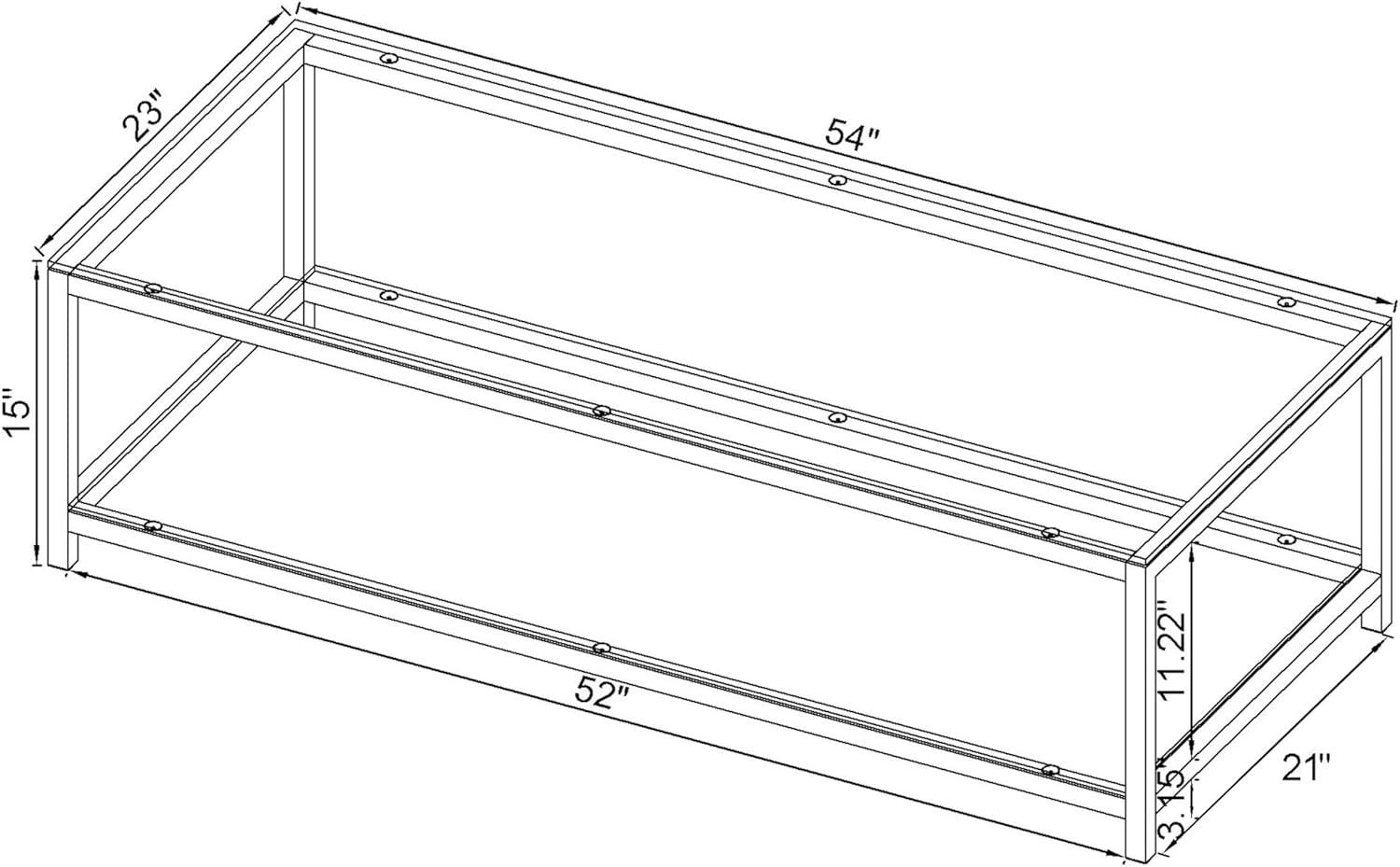 Trini Coffee Table with Glass Top and Shelf Black Nickel - Coaster